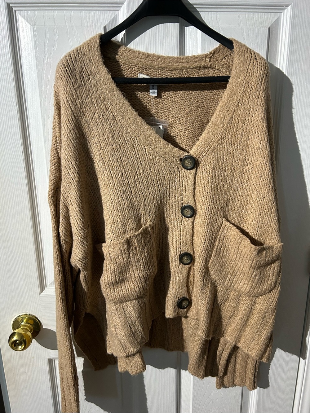 Urban Outfitters Tan Button-Front Knit Cardigan